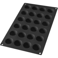   Lékué Mini Semi-Sphere Mould mini félgömb és bonbon sütőforma, 24db süteményhez, tapadásmentes, platina szilikon, fekete - 881145
