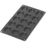   Lékué Silicone Tartalette Mould tartelette, kosárka sütemény sütőforma, 15db süteményhez, tapadásmentes, platina szilikon, fekete - 881183