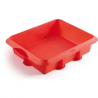   Lékué Silicone Lasagne Cake Mould lasagne és sütemény sütőforma, 270x230mm, ergonomikus széllel, tapadásmentes, platina szilikon, piros - 881244