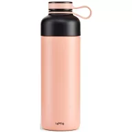   Lékué Insulated Bottle To Go duplafalú termosz palack 0,5L, hőtartó (hideg/meleg), szűrőbetéttel ízesített vizekhez, fogantyúval, szivárgásmentes, r.m. acél, korall - 881602