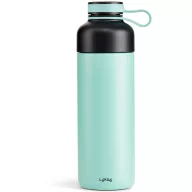   Lékué Insulated Bottle To Go duplafalú termosz palack szűrőbetéttel 0,5L, hőtartó, fogantyúval, r.m. acél, türkiz - 881626