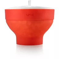   Lékué Microwave PopCorn Maker popcorn készítő, fedővel, 2,8L, összecsukható, platina szilikon, piros - 881640