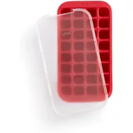   Lékué Industrial Ice Cube Tray with Lid négyzetes alakú jégkockatartó forma szagzáró fedéllel, 32db, műanyag, piros - 882203
