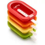   Lékué Stackable Ice Lolly Moulds Set of 4 jégkrém készítő forma 4db-os szett - formák szagzáró fedelekkel és pálcikákkal, egymásba rakható, műanyag, többszínű - 882227