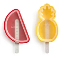   Lékué Set of 4 Tropical Ice Lolly Moulds jégkrém készítő forma szett, 4db-os, trópusi gyümölcs formák - 2db ananász, 2db görögdinnye, szagzáró fedéllel, műanyag, többszínű - 882289
