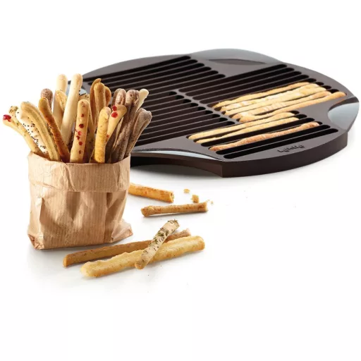 Lékué Breadstick Mould grissini sütőforma, 30db-hoz, tapadásmentes, platina szilikon, barna - 882746