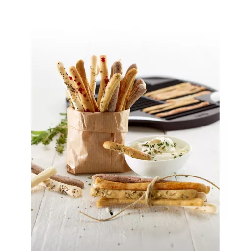 Lékué Breadstick Mould grissini sütőforma, 30db-hoz, tapadásmentes, platina szilikon, barna - 882746