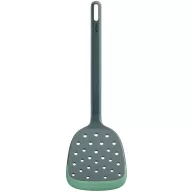   Lékué Non-Scratch Slotted Turner karcmentes lyukacsos spatula, akasztóval, hőálló, műanyag, zöld - 883507