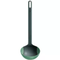   Lékué Non-Scratch Ladle merőkanál, platina szilikon élvédő a karcmentességért, akasztóval, hőálló, műanyag, szürke/zöld - 883569
