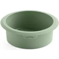   Lékué Air Fryer Mould kerek sütőforma kis és közepes méretű forrólevegős sütőbe, D=150mm belső méret, 55mm magasság, 185x55x195mm, platina szilikon, zöld - 884108