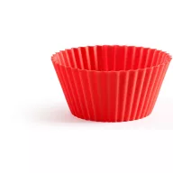   Lékué Silicone Muffin Cups muffin forma szett, 6db-os, D=70mm, újrafelhasználható, tapadásmentes, platina szilikon, piros - 884801