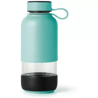   Lékué Bottle To Go vizes kulacs, 500ml, fogantyúval, alsó/felső töltés, lég- és szivárgásmentes, üveg test, szilikon köpeny, türkiz - 885228