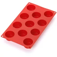   Lékué Silicone Mini Muffins Mould mini muffin sütőforma, 11db muffinhoz, tapadásmentes, platina szilikon, piros - 885389