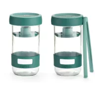   Lékué Pickles Kit házi savanyúság készítő szett, 2db 0,7L-es befőttes üveg szelepes fedéllel, préskoronggal + 1db csipesz, halmozható, üveg test - 885723
