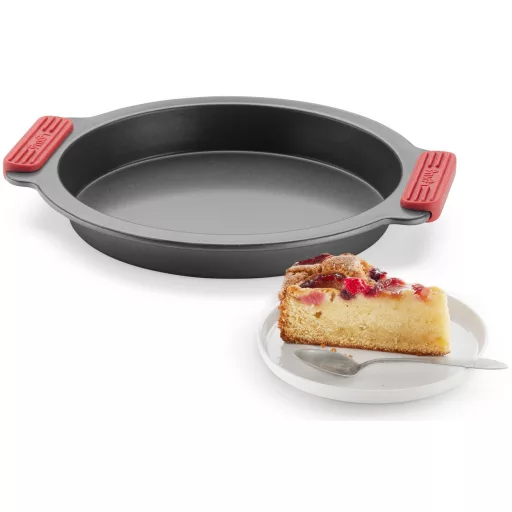 Kerek, tapadásmentes tortaformánk kiváló minőségű szénacélból készült, amely kivételesen egyenletes hőeloszlást és stabil hőtartást garantál. Ez a technológia biztosítja az Ön sz