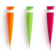   Lékué Push-Up Ice Lolly Moulds Set of 3 kinyomható jégkrém forma 3db-os szett, szivárgásmentes, platina szilikon, többszínű - 888021