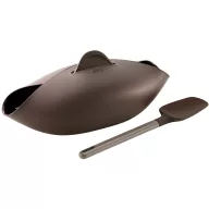   Lékué Bread Maker Kit kenyérsütő szett, oldalsó nyílások a levegő keringéséért, spatulával, platina szilikon, barna - 888281