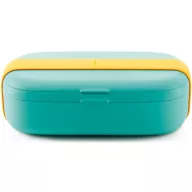  Lékué Single Lunchbox To Go frissentartó uzsonnásdoboz szeleppel és zárópánttal, légmentesen záródó, kivehető elválasztó, mikrozható, 500ml, műanyag, türkiz - 889523