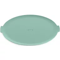   Lékué Microwave Protective Mat csúszásmentes mikrohullámú sütő védő alátét magasított peremmel, két oldali fülekkel, D=265mm, kerek, platina szilikon, zöld - 890161