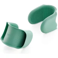   Lékué Flexible Mini Kitchen Mitts csúszásmentes mini kesztyű pár Air Fryer kosár kiemeléséhez, redőzött fogófelület, platina szilikon, zöld - 890208