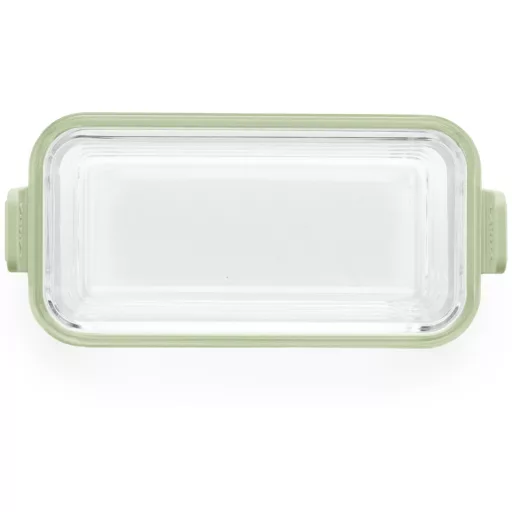 Boroszilikát üvegből készült tál szett, BPA mentes műanyag fogantyú.