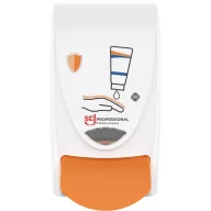   SCJP Proline Protect Hands munkavégzést megelőző kézvédő krém adagoló Stokoderm és Travabon patronokhoz, manuális, 1L, ABS műanyag, fehér/narancssárga