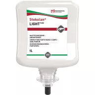   SCJP Restore Stokolan Light Pure munkavégzés utáni regeneráló kézkrém shea vajjal, illatanyag- és színezékmentes, bőrpuhító és hidratáló összetevőkkel, szilikonmentes, Proline manuális adagolóhoz, 1L patron