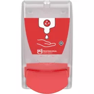   SCJP Proline Sanitize kézfertőtlenítő adagoló InstantFOAM COMPLETE és InstantGEL kézfertőtlenítő patronhoz, manuális, 1L, színtelen/piros