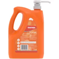   SCJP Swarfega Orange Heavy Duty ipari kézmosó közepesen makacs olajos, zsíros szennyeződésekre, kukoricacsutka őrleménnyel, narancs illat, erős tisztítóhatás: 4/5, 4L pumpás kanna