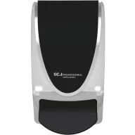   SCJP Proline Quick-View nyomógombos adagoló patronos rendszerű kézhigiénés és bőrápoló termékekhez, manuális, 1L, ABS műanyag, fekete/átlátszó/króm