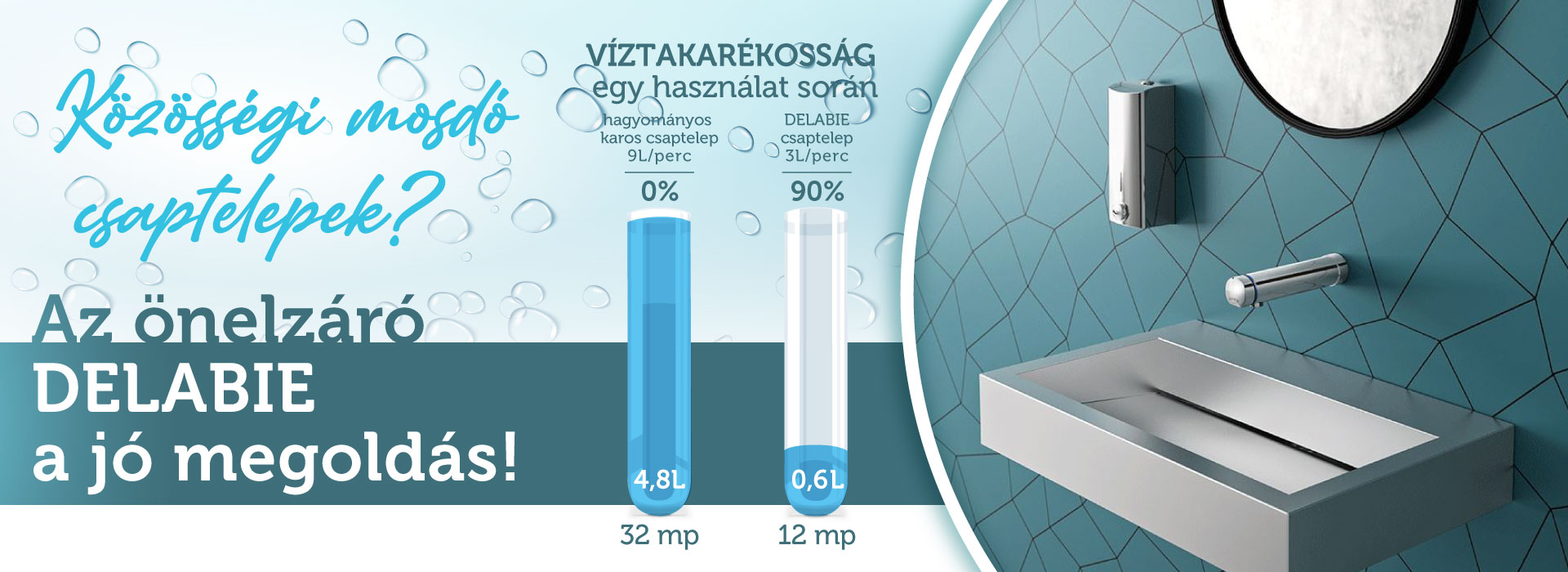 DELABIE önelzáró közösségi mosdó csaptelepek