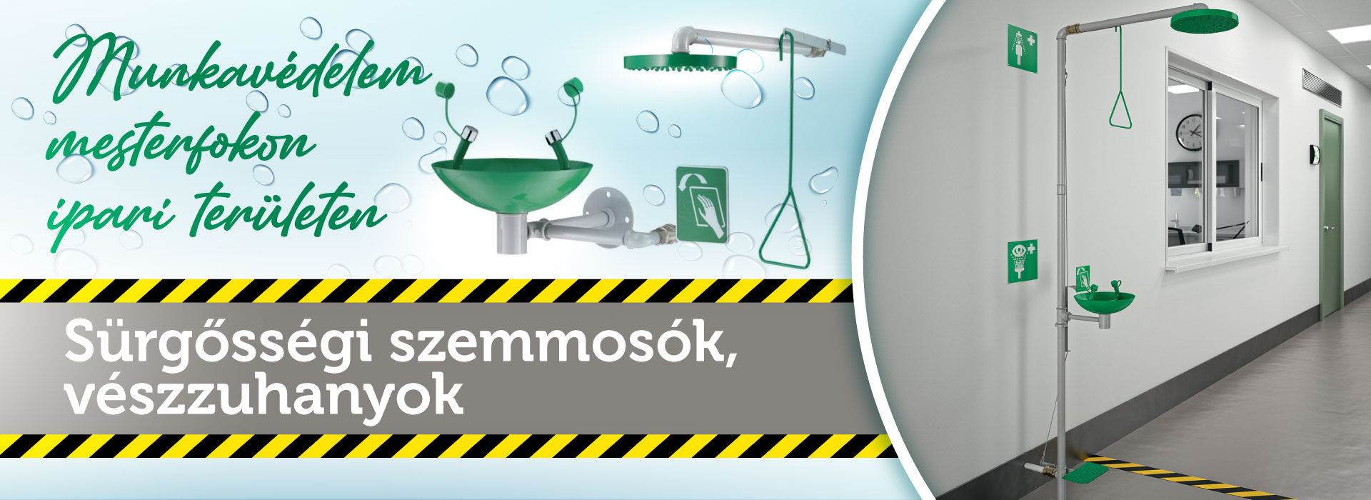Sürgősségi szemmosó, vészzuhany és kombinált egységek