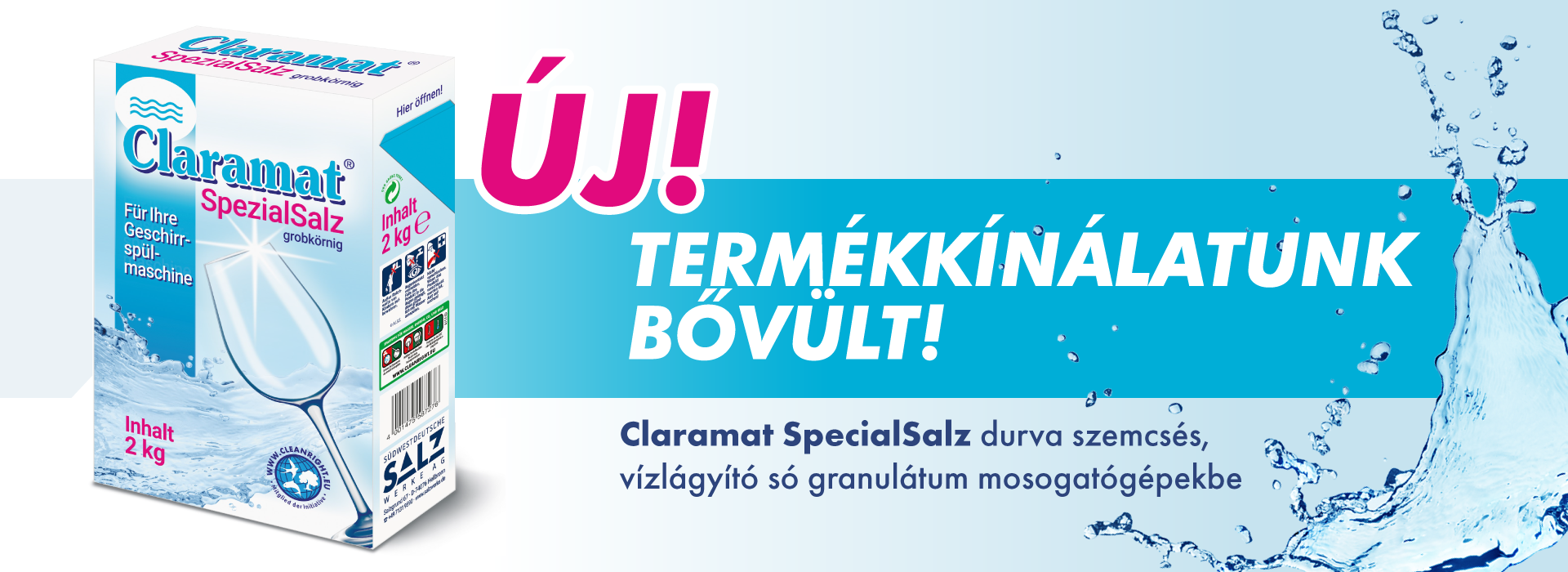 Claramat SpecialSalz durva szemcsés, vízlágyító só granulátum mosogatógépekbe