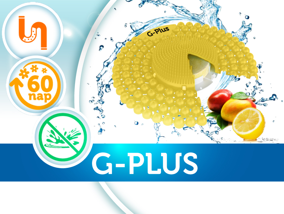 G-PLUS enzimes lefolyótisztító piszoár rács, 60 napos illattal!