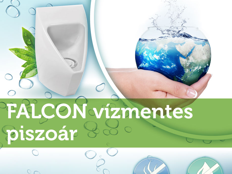 FALCON vízmentes piszoár, a férfi mosdók innovatív megoldása