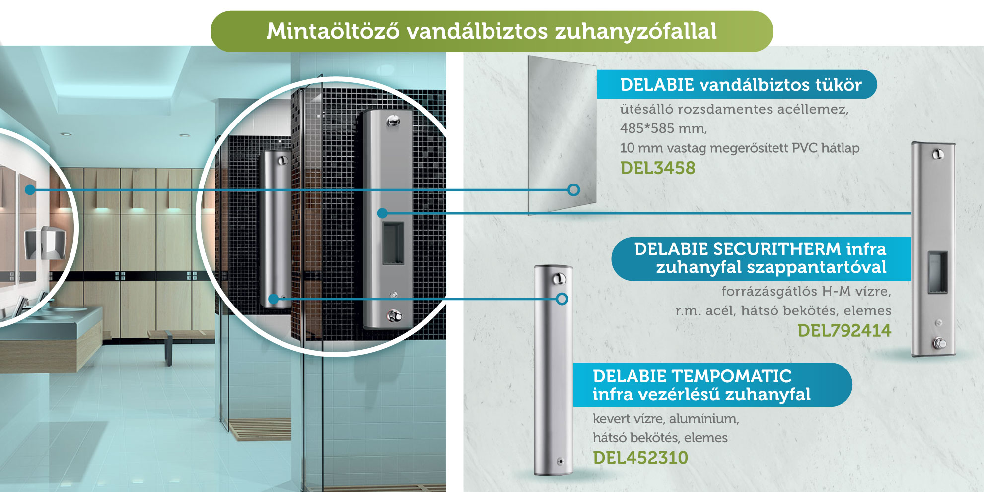 mintaöltöző rongálásbiztos zuhanyzófallal