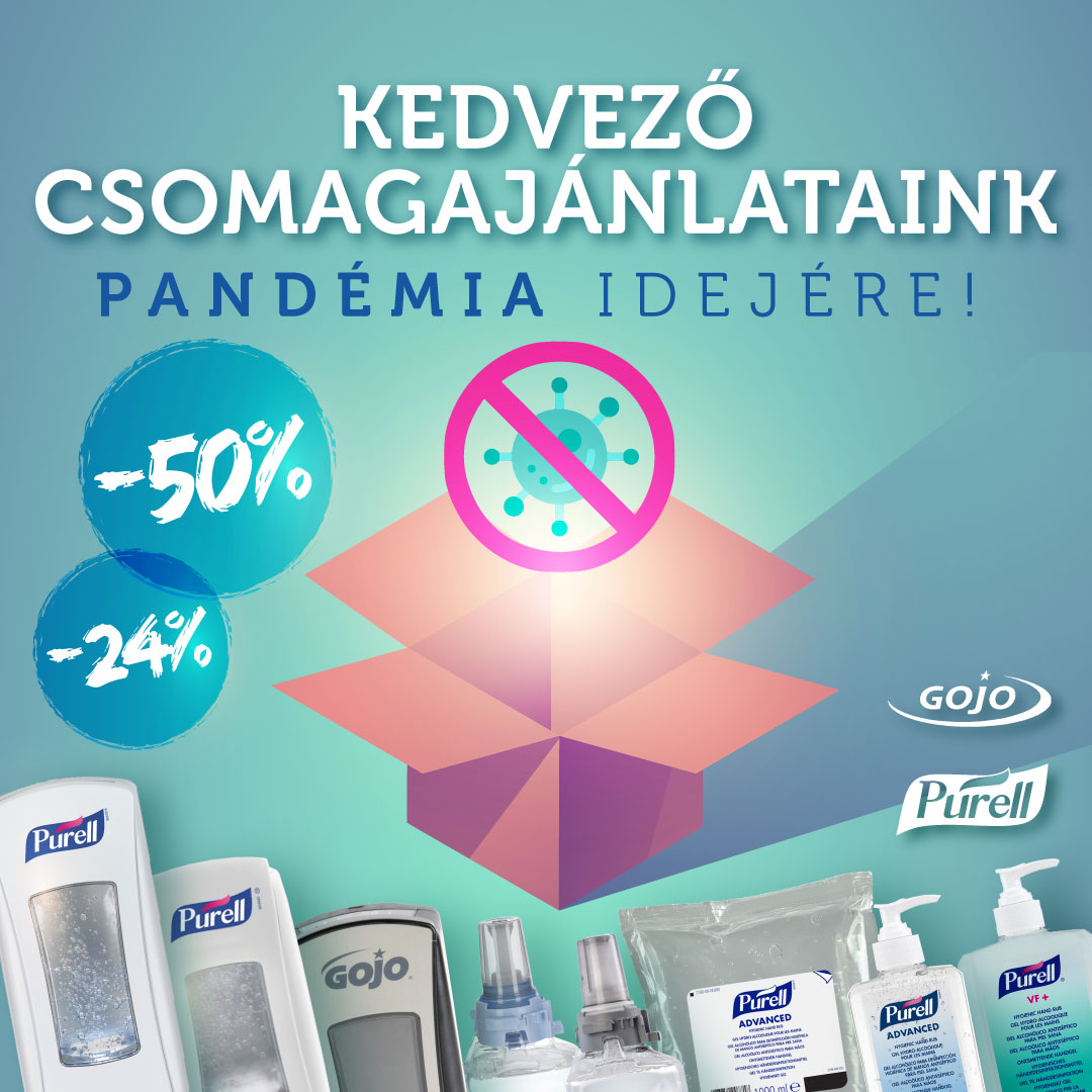 PURELL kézfertőtlenítő és GOJO habszappan kedvezményes csomagajánlatok a téli ünnepek és pandémia idejére