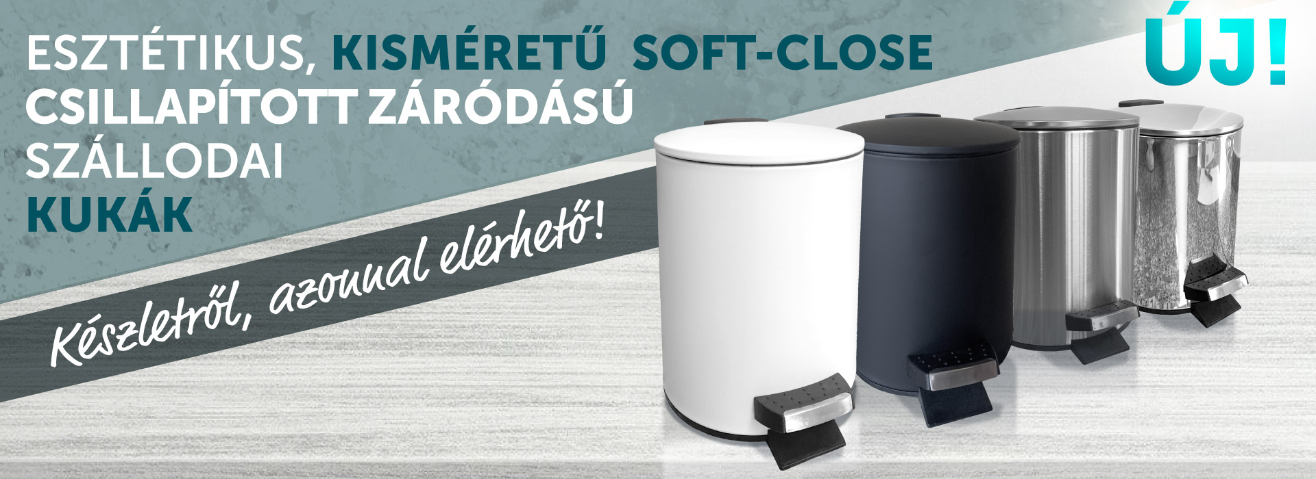 Soft-close szállodai kukák készletről