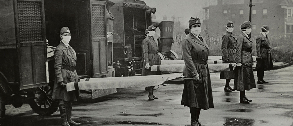 Beteghordók a spanyolnátha idején 1918-ban