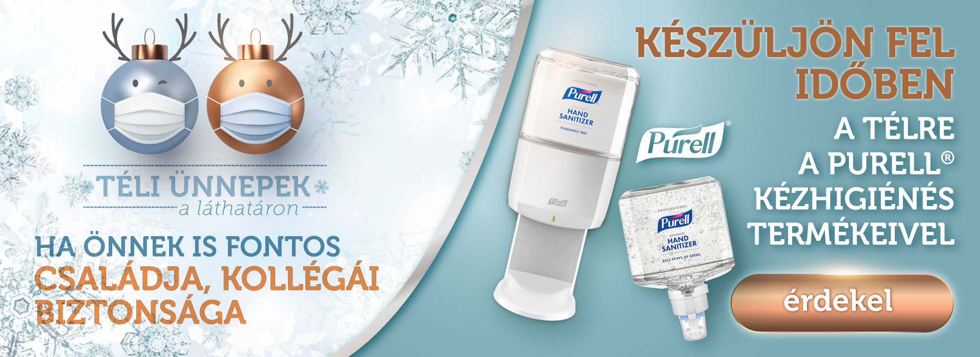 PURELL kézfertőtlenítők a téli ünnepek és a pandémia időszakára