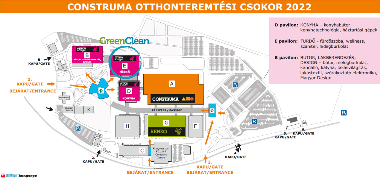 Construma Otthon Design 2022 Kiállítás térkép E pavilon