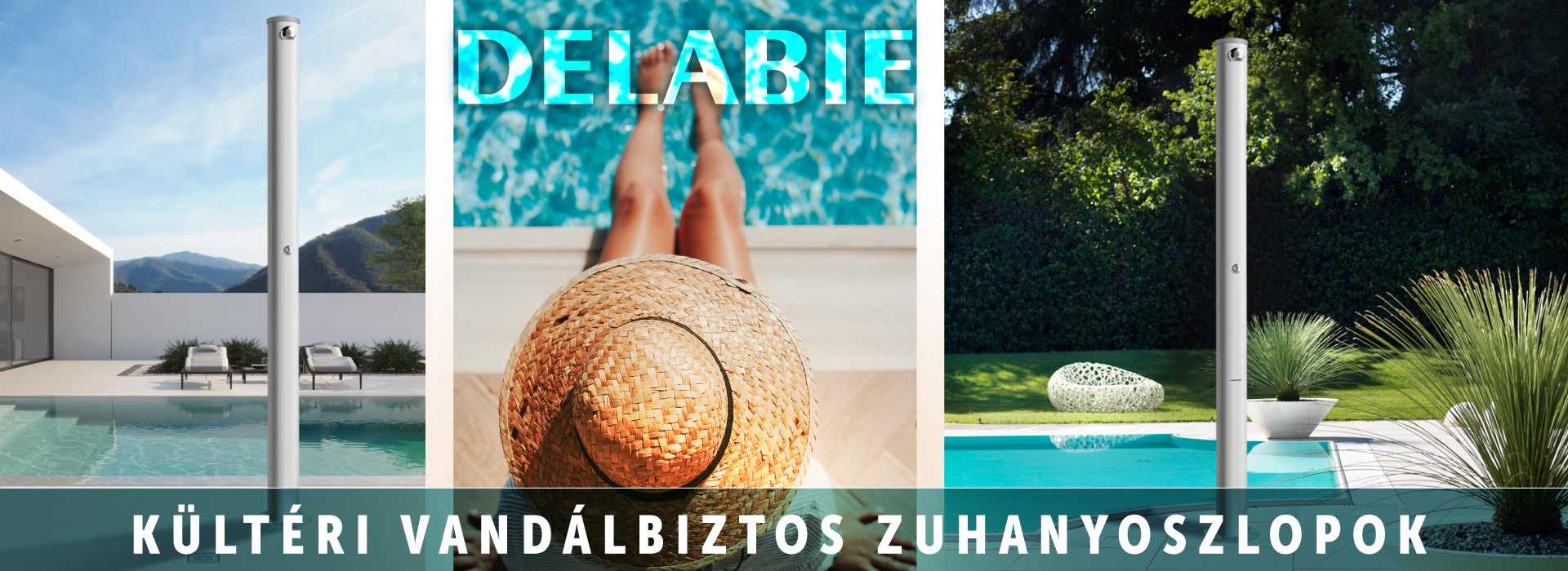 DELABIE kültéri vandálbiztos zuhanyoszlopok