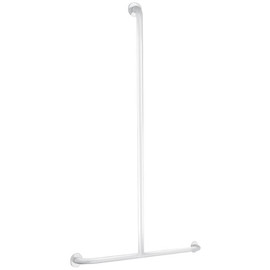 DELABIE Basic T-alakú kapaszkodó fix függőleges szárral, fehér acél D=32mm, 1150x500mm