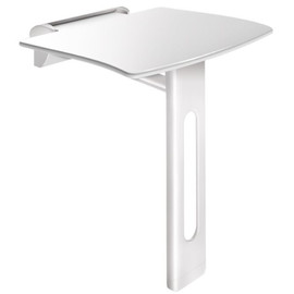 DELABIE Be-line felhajtható zuhanyzó ülőke lábbal, 450x455mm, levehető, alumínium, fehér konzol és láb