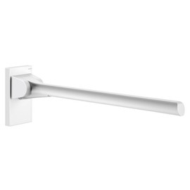 DELABIE Be-Line exkluzív fali felhajtható kapaszkodó 5mm hátfallal, D=42mm, alumínium, fehér, 650mm
