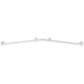 DELABIE vízszintes sarokkapaszkodó 2 szárral, NylonClean fehér bevonatú acélcső, D=32mm, 750x750mm