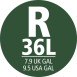 R méret - 36L