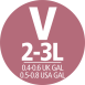 V méret - 2-3L