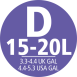 D méret - 15-20L