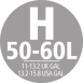 H méret - 50-60L